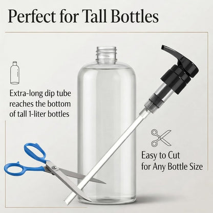 Bar5F Pump for 33.8-Oz Shampoo and Conditioner Liter Bottles (Fits 1" Inch Bottle Neck 28/410) 2-Pack