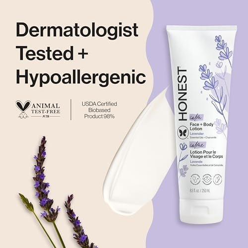 The Honest Company Hydrating Face & Body Lotion – Lavender Calm, Fast Absorbing, Naturally Derived, Hypoallergenic, 8.5 fl oz - görsel 4