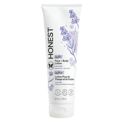 The Honest Company Hydrating Face & Body Lotion – Lavender Calm, Fast Absorbing, Naturally Derived, Hypoallergenic, 8.5 fl oz