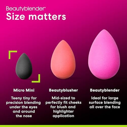 Beautyblender Micro Mini Pro Black Makeup Sponges - 2 Pack for Concealers & Highlighters Avelisse