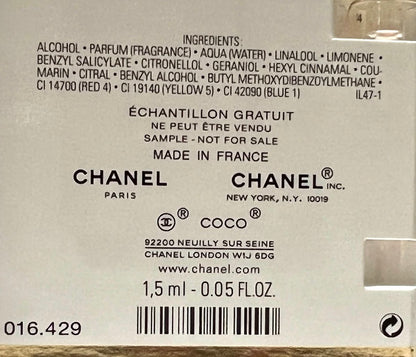 CHANEL Coco Mademoiselle Eau de Parfum Sample Vial 1.5ml - Travel Size Avelisse