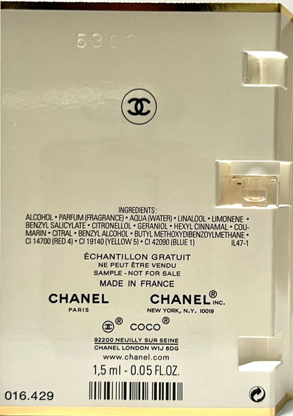 CHANEL Coco Mademoiselle Eau de Parfum Sample Vial 1.5ml - Travel Size Avelisse