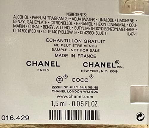 CHANEL Coco Mademoiselle Eau de Parfum Sample Vial 1.5ml - Travel Size Avelisse