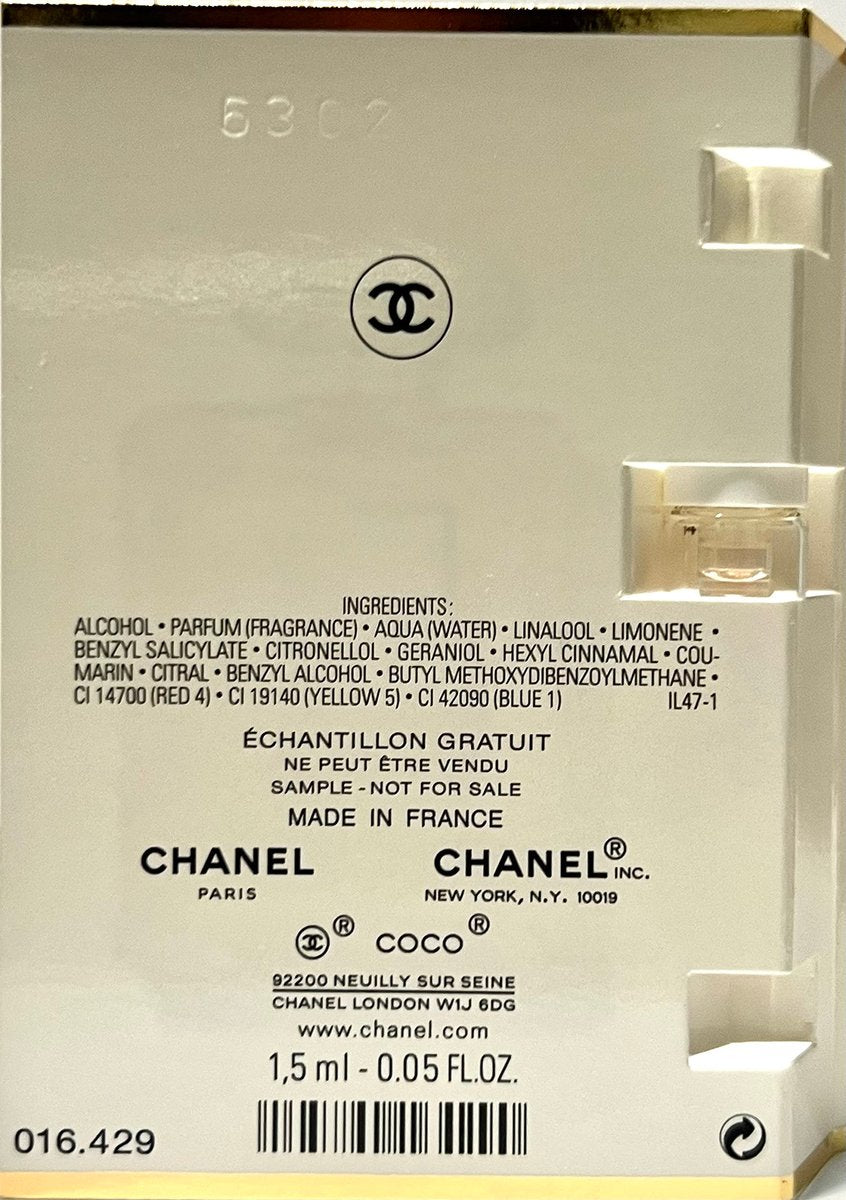 CHANEL Coco Mademoiselle Eau de Parfum Sample Vial 1.5ml - Travel Size Avelisse