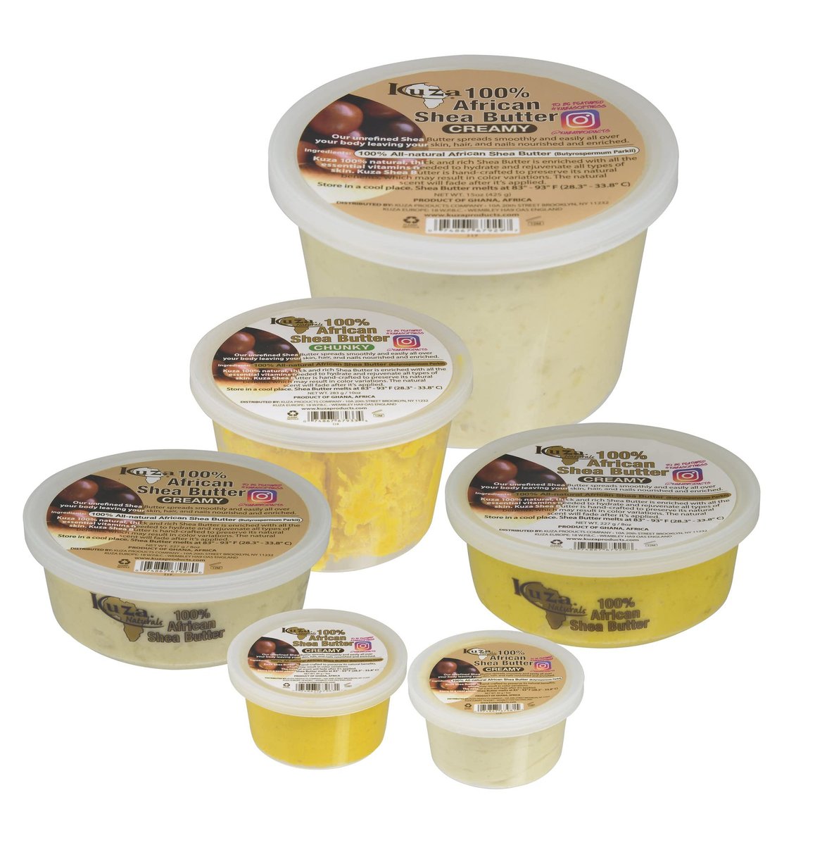 Kuza 100% African Shea Butter with Borututu - Creamy Yellow - for Skin, Hair and Nails, 15 oz - görsel 10