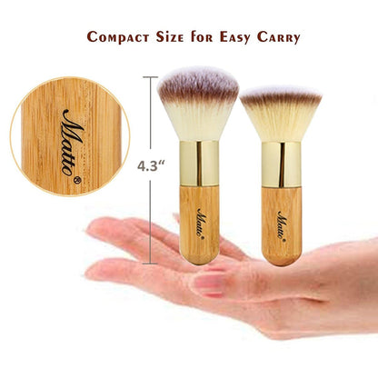 Matto 2-Piece Face Blush Kabuki Powder Foundation Makeup Brush Set for Mineral BB Cream - Beige