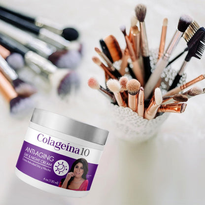 Colageina 10 Anti-Aging Day & Night Cream - Hydrolyzed Collagen & Hyaluronic Acid - Reduce Fine Lines & Wrinkles, 4 oz Avelisse