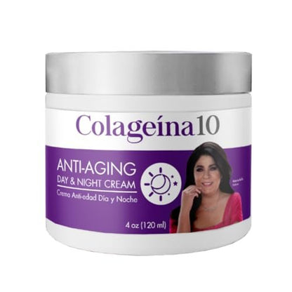 Colageina 10 Anti-Aging Day & Night Cream - Hydrolyzed Collagen & Hyaluronic Acid - Reduce Fine Lines & Wrinkles, 4 oz Avelisse