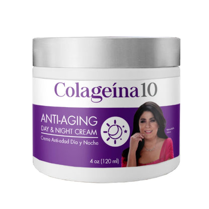 Colageina 10 Anti-Aging Day & Night Cream - Hydrolyzed Collagen & Hyaluronic Acid - Reduce Fine Lines & Wrinkles, 4 oz Avelisse