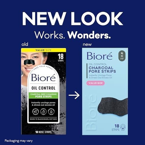 Biore Charcoal Deep Cleansing Pore Strips - 18 Count for Blackhead Removal & Oily Skin - görsel 4
