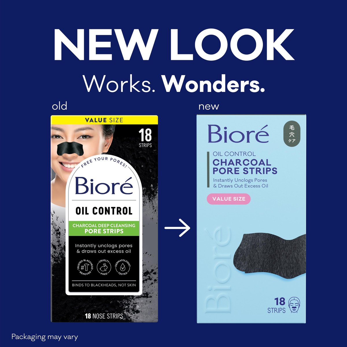 Biore Charcoal Deep Cleansing Pore Strips - 18 Count for Blackhead Removal & Oily Skin - görsel 3