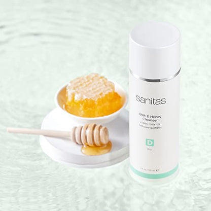 Sanitas Skincare Milk & Honey Cleanser – Rich, Restorative Cleanser for Dry Skin, 5 oz Avelisse