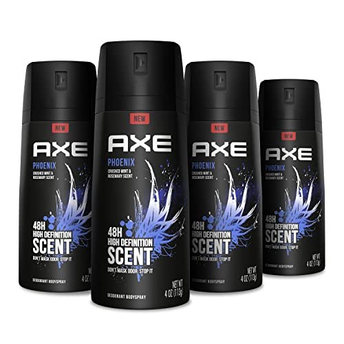 AXE Phoenix Body Spray Deodorant for Men, 4 oz (Pack of 4) – Long-Lasting Odor Protection, Aluminum-Free Avelisse