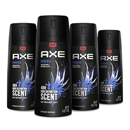 AXE Phoenix Body Spray Deodorant for Men, 4 oz (Pack of 4) – Long-Lasting Odor Protection, Aluminum-Free Avelisse