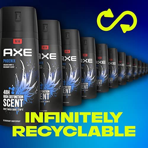 AXE Phoenix Body Spray Deodorant for Men, 4 oz (Pack of 4) – Long-Lasting Odor Protection, Aluminum-Free Avelisse