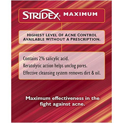 Stridex Daily Care Acne Pads with Salicylic Acid, Maximum Strength, 90 Count (Pack of 2) Avelisse