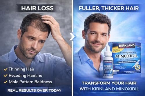 Kirkland Minoxidil 5% Extra Strength Men Hair Regrowth Treatment - 12 Month Supply Avelisse