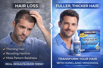 Kirkland Minoxidil 5% Extra Strength Men Hair Regrowth Treatment - 12 Month Supply Avelisse