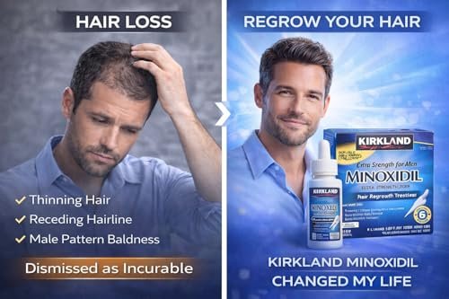 Kirkland Minoxidil 5% Extra Strength Men Hair Regrowth Treatment - 12 Month Supply Avelisse