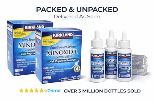 Kirkland Minoxidil 5% Extra Strength Men Hair Regrowth Treatment - 12 Month Supply Avelisse