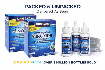 Kirkland Minoxidil 5% Extra Strength Men Hair Regrowth Treatment - 12 Month Supply Avelisse