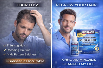 Kirkland Minoxidil 5% Extra Strength Men Hair Regrowth Treatment - 12 Month Supply Avelisse