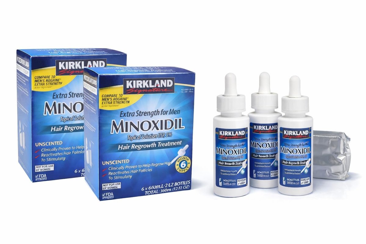 Kirkland Minoxidil 5% Extra Strength Men Hair Regrowth Treatment - 12 Month Supply Avelisse