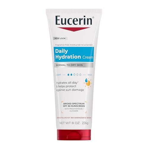 Eucerin Daily Hydration Broad Spectrum SPF 30 Sunscreen Body Cream for Dry Skin, 8 Oz Avelisse