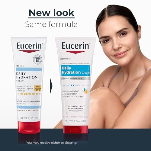 Eucerin Daily Hydration Broad Spectrum SPF 30 Sunscreen Body Cream for Dry Skin, 8 Oz Avelisse
