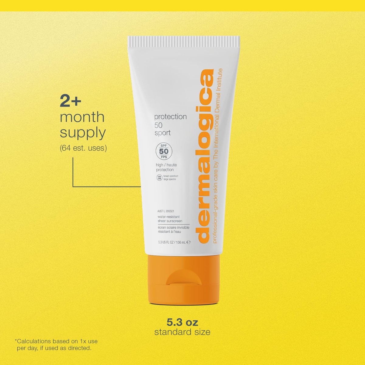 Dermalogica Protection 50 Sport Sunscreen SPF50 - Broad Spectrum Sunscreen Lotion for Face and Body, 5.3 Fl Oz Avelisse