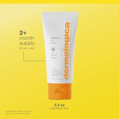 Dermalogica Protection 50 Sport Sunscreen SPF50 - Broad Spectrum Sunscreen Lotion for Face and Body, 5.3 Fl Oz Avelisse