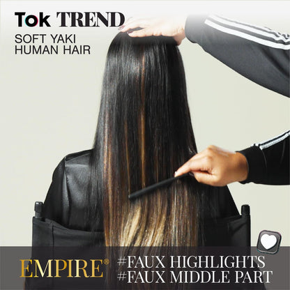 Sensationnel Empire Yaki Human Hair Weave - 8 Inch Jet Black - Tangle Free for Sew In & Quick Weave