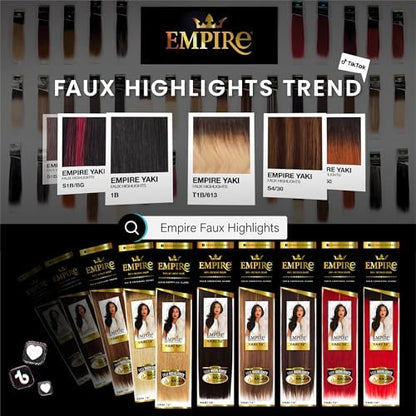 Sensationnel Empire Yaki Human Hair Weave - 8 Inch Jet Black - Tangle Free for Sew In & Quick Weave
