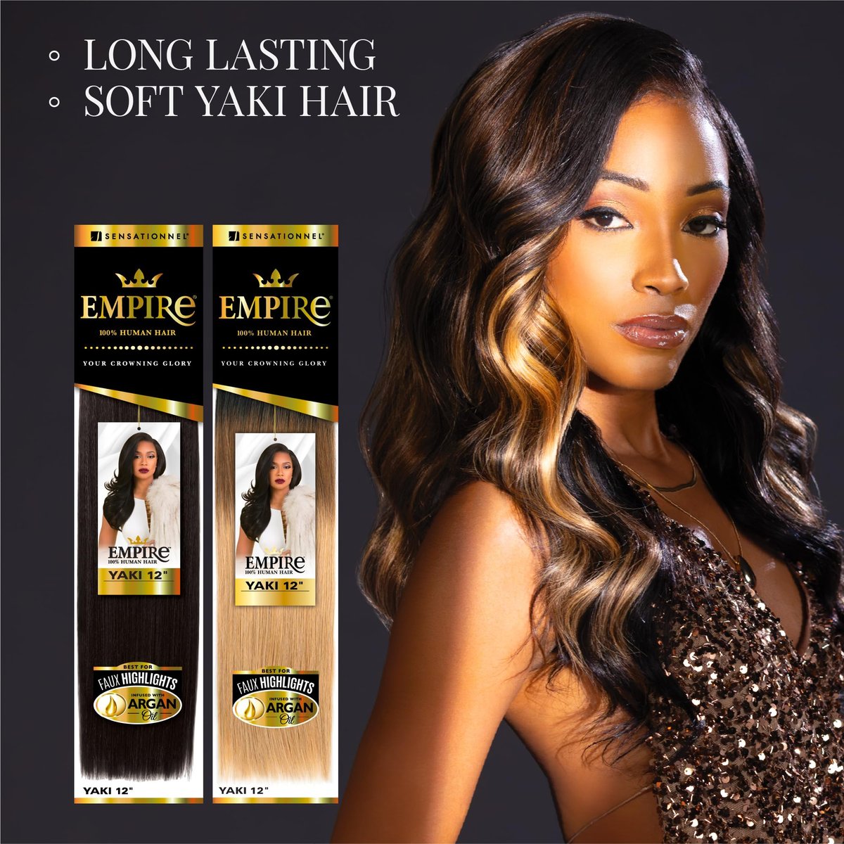 Sensationnel Empire Yaki Human Hair Weave - 8 Inch Jet Black - Tangle Free for Sew In & Quick Weave - görsel 9