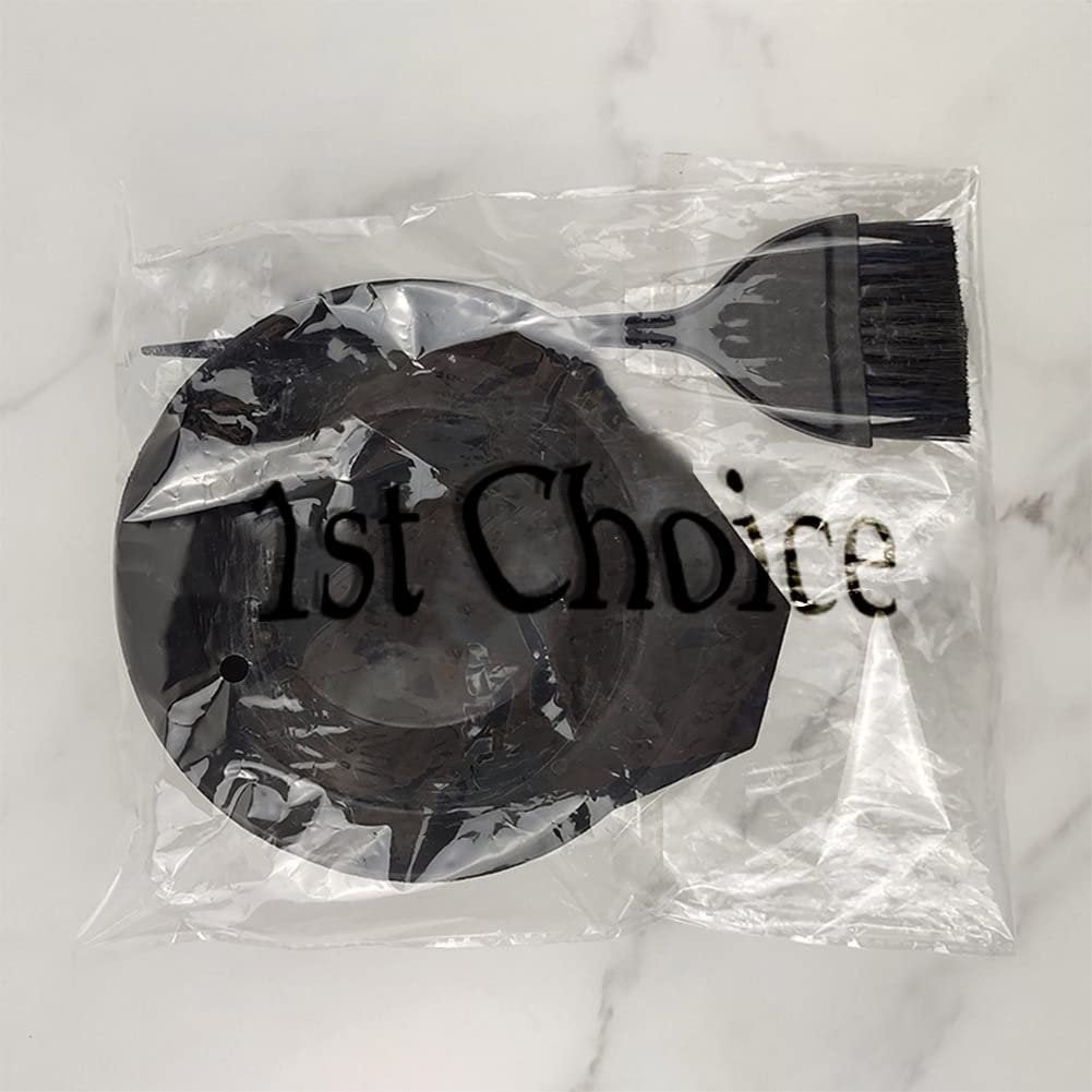 1st Choice Black Plastic Hair Color Mixing Bowl with Handle, Pouring Lip, and Dye Brush with Hook - görsel 13