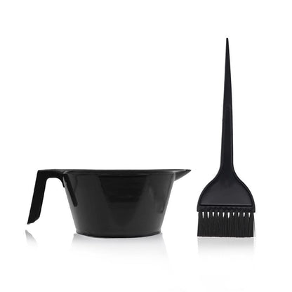 1st Choice Black Plastic Hair Color Mixing Bowl with Handle, Pouring Lip, and Dye Brush with Hook