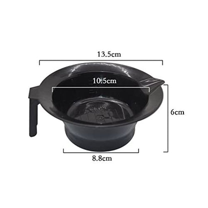 1st Choice Black Plastic Hair Color Mixing Bowl with Handle, Pouring Lip, and Dye Brush with Hook