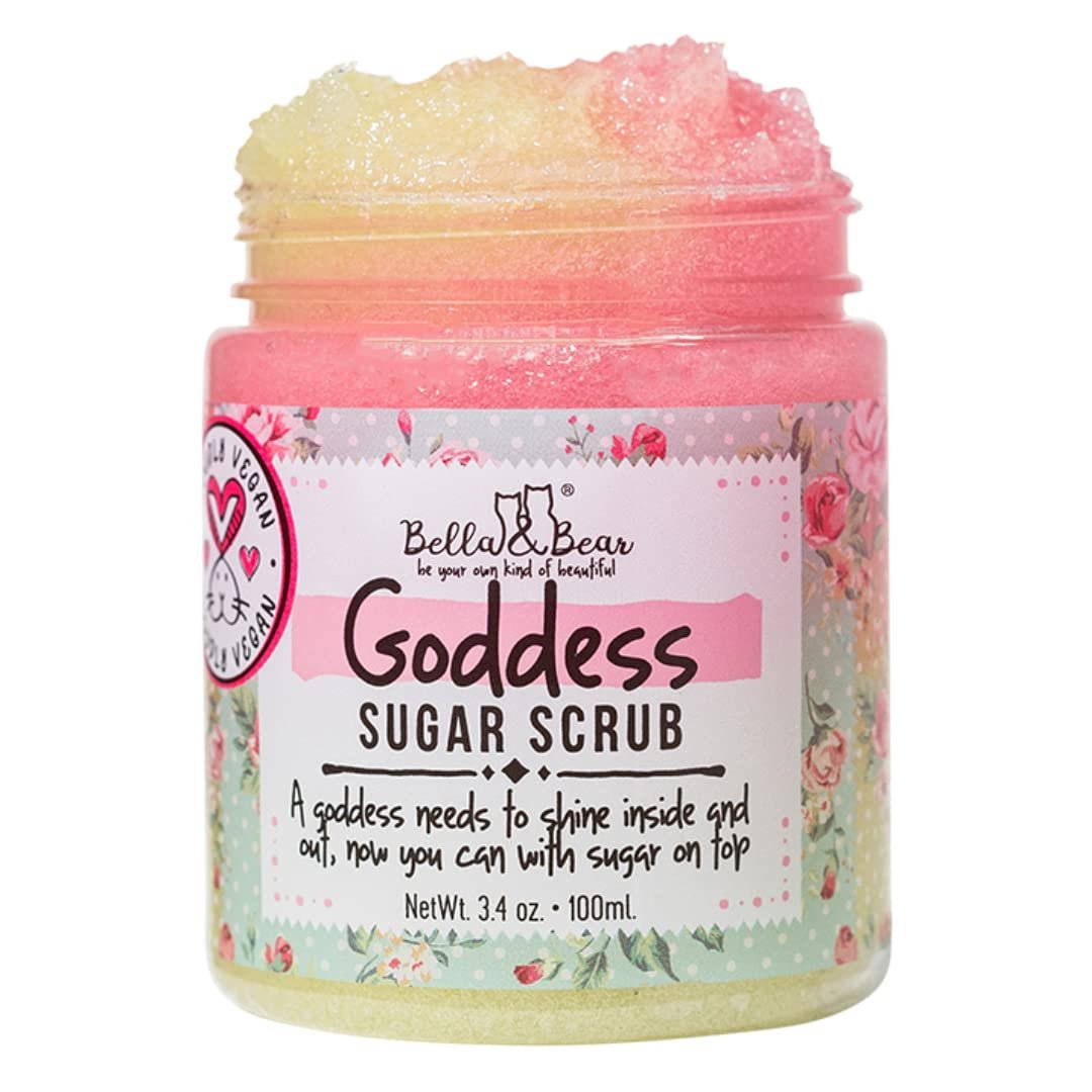 Bella & Bear Goddess Sugar Scrub – Travel Size – Vegan 3.4 oz Exfoliating Body Scrub - görsel 1