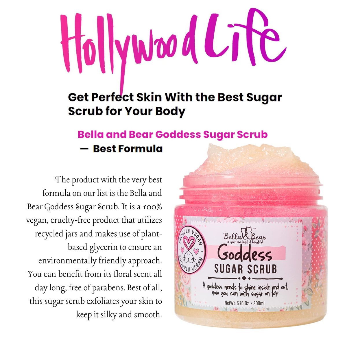Bella & Bear Goddess Sugar Scrub – Travel Size – Vegan 3.4 oz Exfoliating Body Scrub - görsel 8