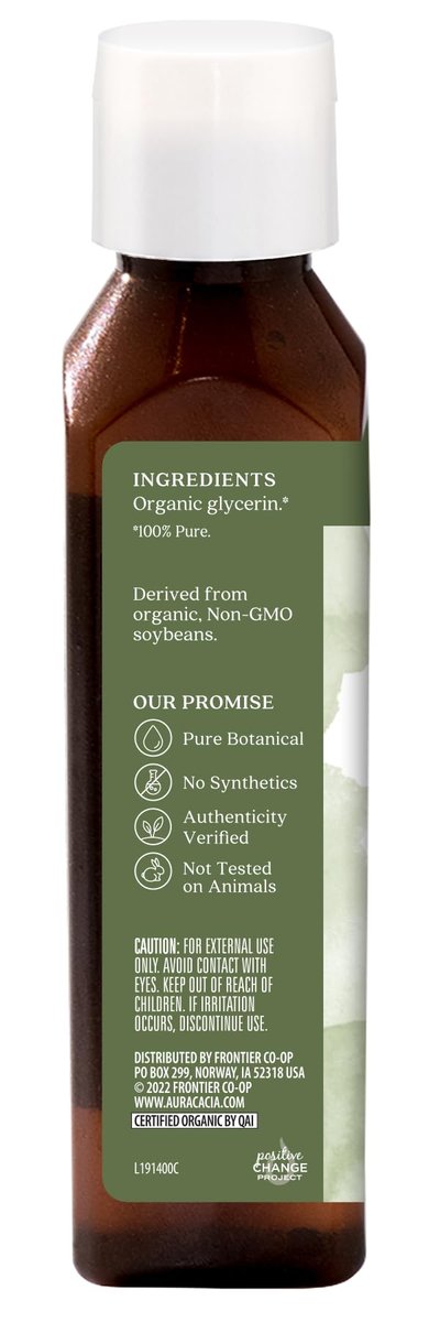 Aura Cacia Organic Vegetable Glycerin Skin Care Oil, 4 oz