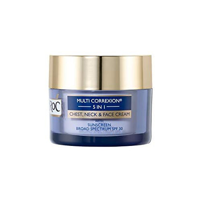 RoC Multi Correxion 5 in 1 Anti-Aging Chest, Neck and Face Cream with SPF 30, Moisturizing Cream Made with Vitamin E, 1.7 oz