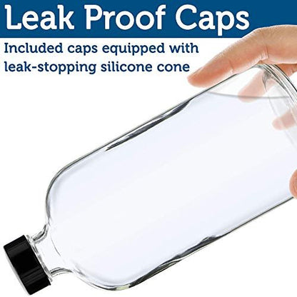 Sally's Organics Empty Clear Glass Spray Bottles - Refillable 16 oz with Mist & Stream Sprayer - 2 Pack Avelisse