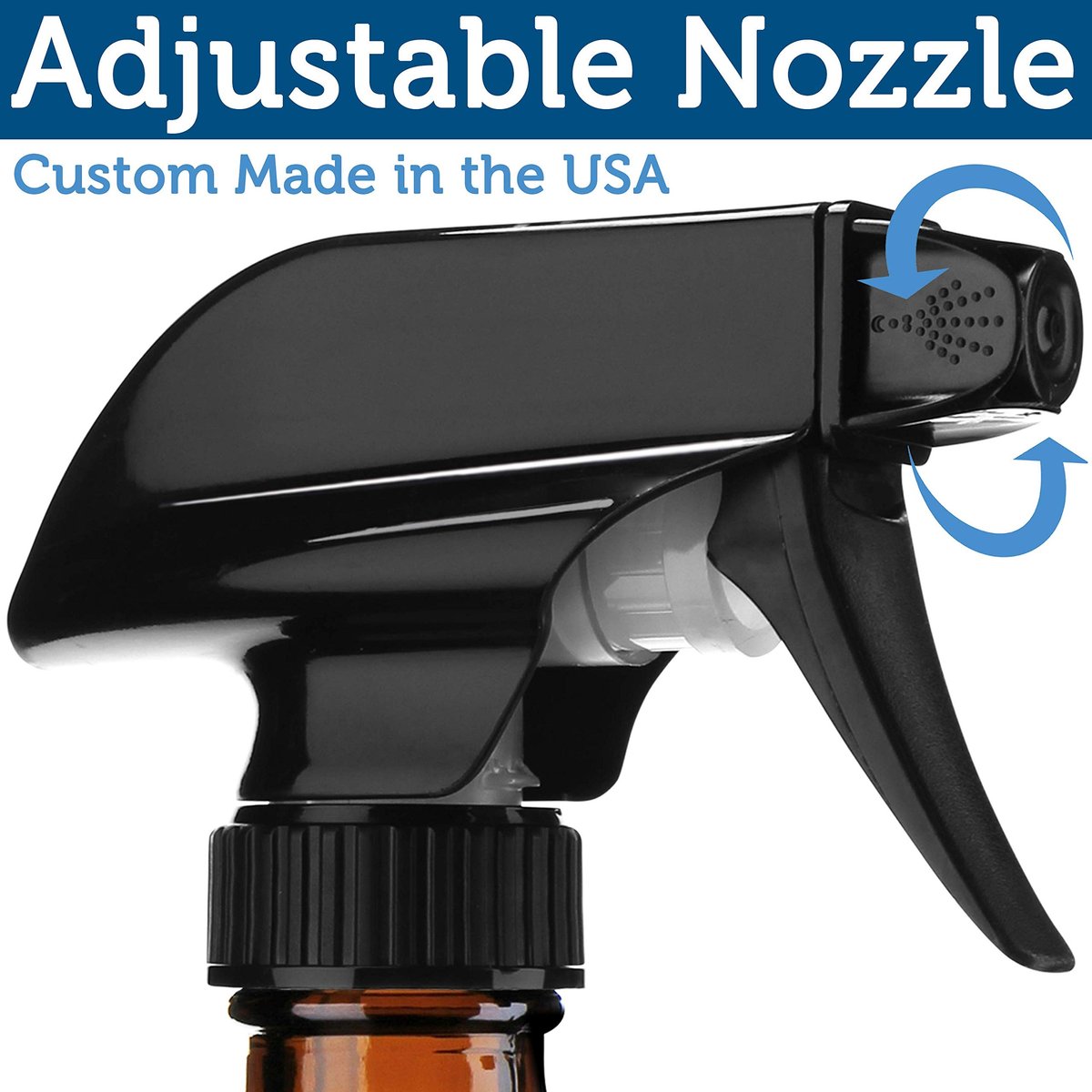 Sally's Organics Empty Amber Glass Spray Bottle – 16 oz Refillable Container for Essential Oils, Cleaning Products, or Aromatherapy – Black Trigger Sprayer with Mist and Stream Settings – 6 Pack Avelisse