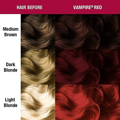 MANIC PANIC Classic Vampire Red Semi Permanent Hair Color - Deep Blood Red Hair Dye, 4 oz (Pack of 2) - Vegan & Cruelty-Free Avelisse
