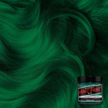 MANIC PANIC Classic Green Envy Semi Permanent Hair Color - 4oz (2-Pack) - Emerald Green Vegan & Cruelty-Free Hair Dye Avelisse