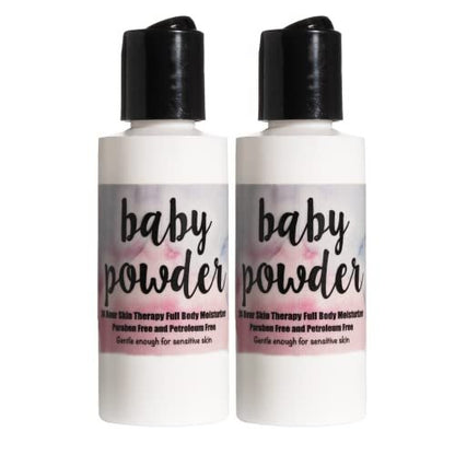 The Lotion Company 24 Hour Skin Therapy Lotion - Full Body Moisturizer, Travel Size, Paraben Free, Made in USA, Baby Powder Fragrance, 2 oz. (Pack of 2)