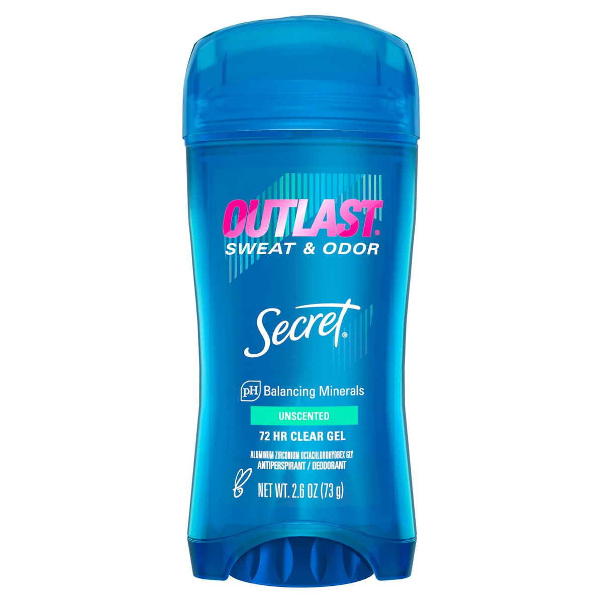 Secret Outlast Antiperspirant Deodorant for Women, Unscented Clear Gel, 2.6 oz (Pack of 6) - Sweat & Odor Protection with PH Balancing Minerals Avelisse