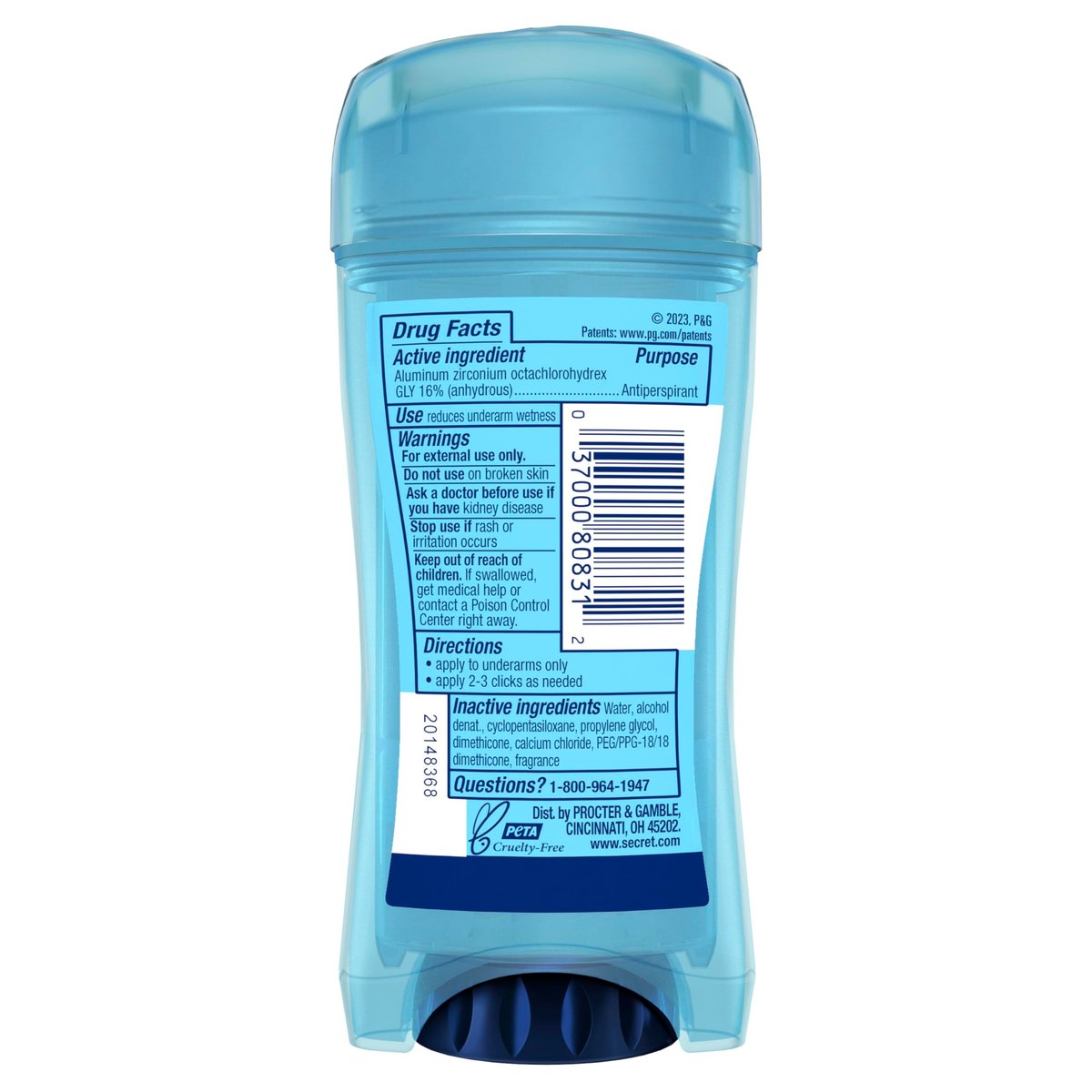 Secret Outlast Antiperspirant Deodorant for Women, Unscented Clear Gel, 2.6 oz (Pack of 6) - Sweat & Odor Protection with PH Balancing Minerals Avelisse
