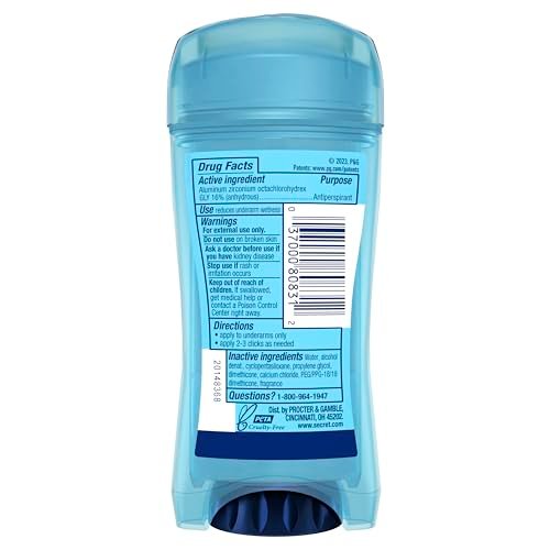 Secret Outlast Antiperspirant Deodorant for Women, Unscented Clear Gel, 2.6 oz (Pack of 6) - Sweat & Odor Protection with PH Balancing Minerals Avelisse