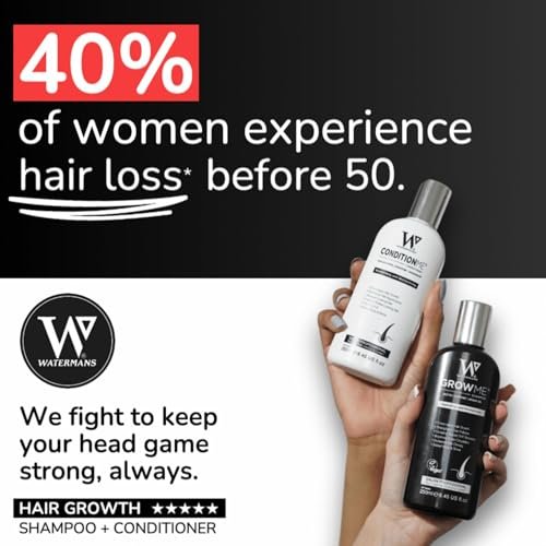 Watermans UK Biotin & Argan Oil Hair Growth Shampoo and Conditioner Set - with Rosemary, Niacinamide, Lupin - for Men and Women - 8.45 fl oz Each Avelisse